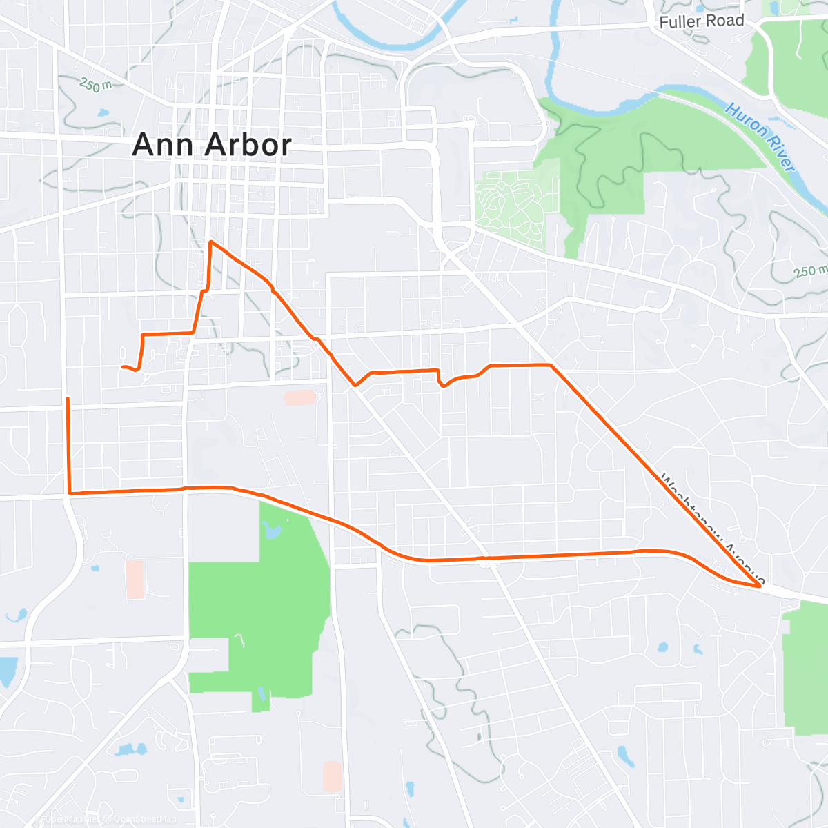 Map of the activity, pushup run followed by spit bath
