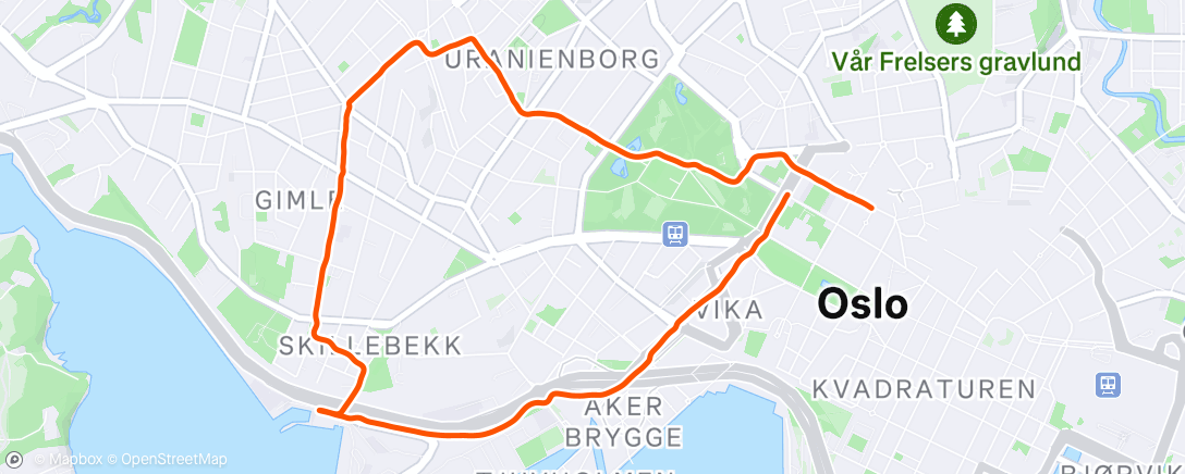 Map of the activity, Evening Run