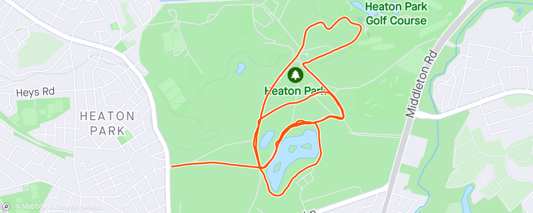 Map of the activity, Heaton Park parkrun
