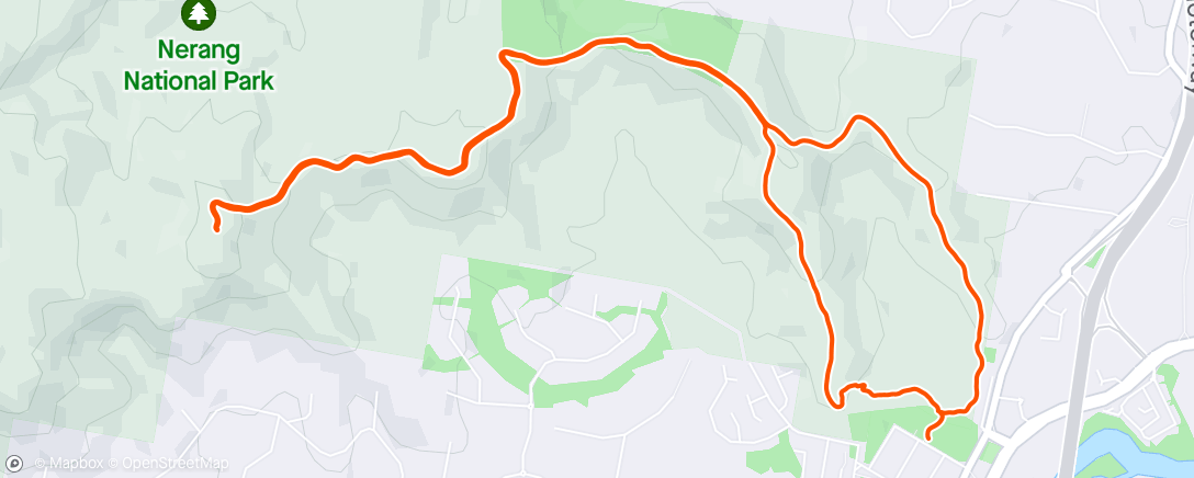 Map of the activity, 11km Nerang fire trails