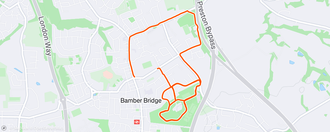 Map of the activity, 3 x 7:00 @ Tempo