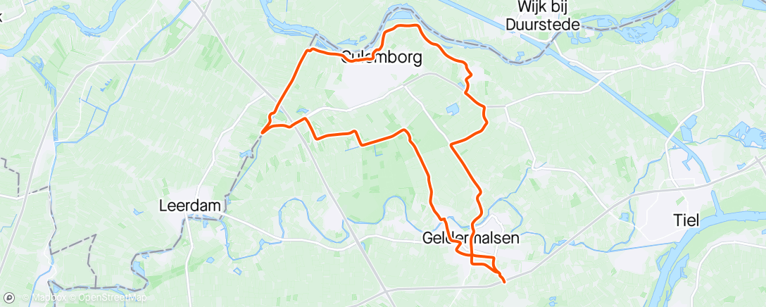 Map of the activity, Lingerenners B/C rondom Culemborg avondrit