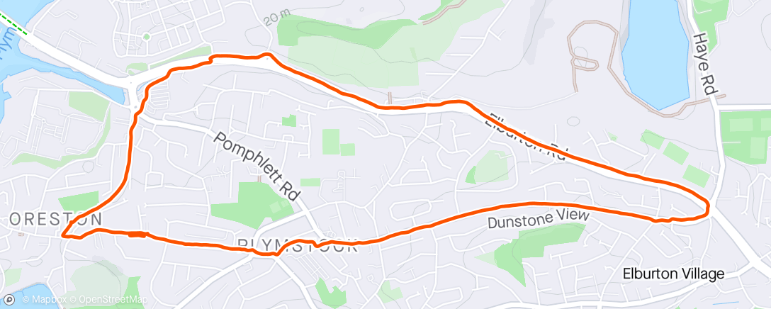 Map of the activity, Evening Run 🏃🏻 billacombe rd is a killer