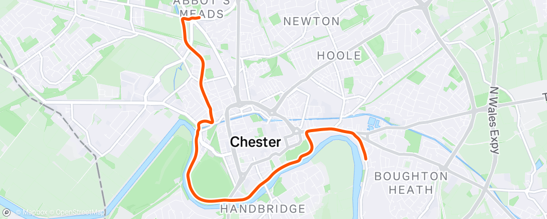 Map of the activity, Run home from parkrun