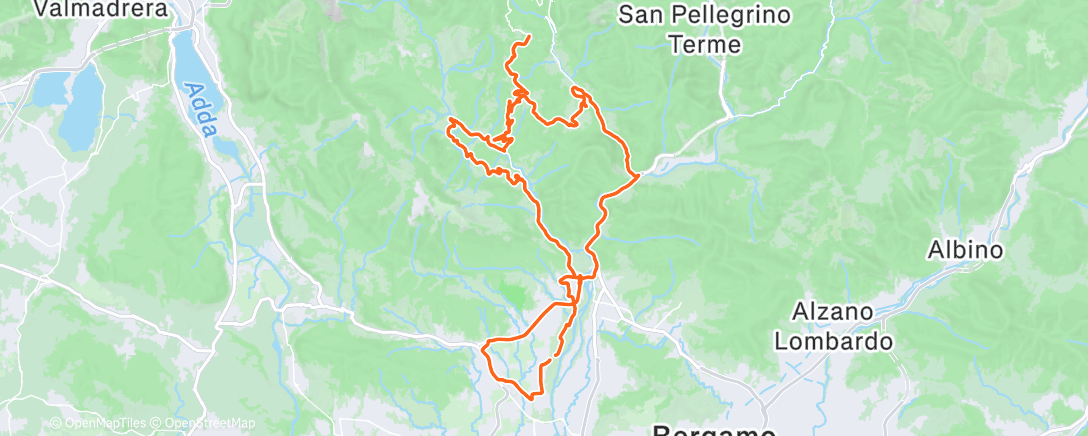 Map of the activity, Pedalata mattutina