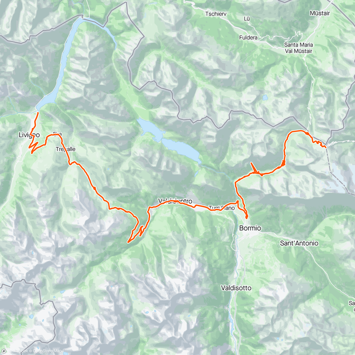 Map of the activity, Stelvio