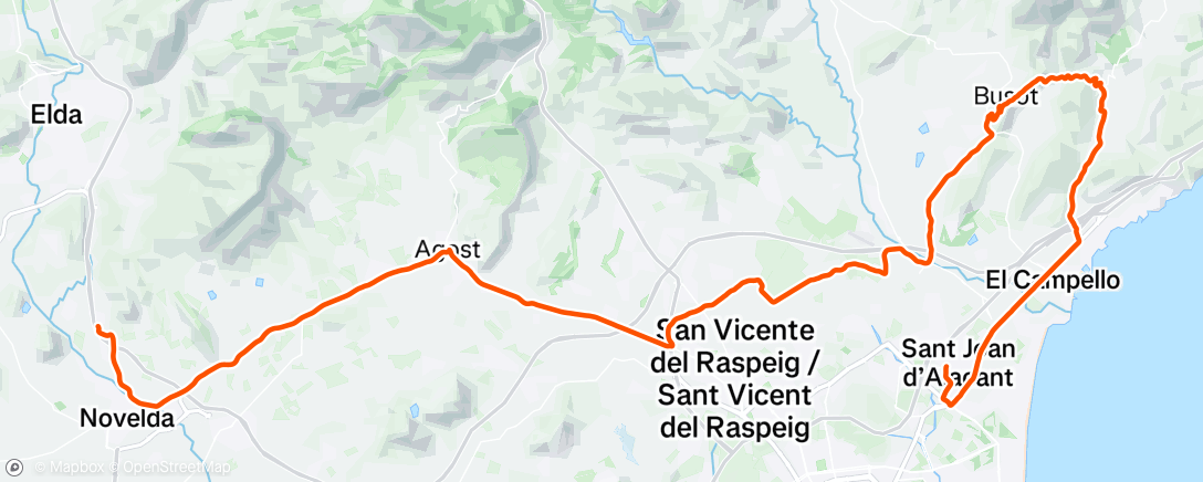 Map of the activity, Bicicleta por la mañana