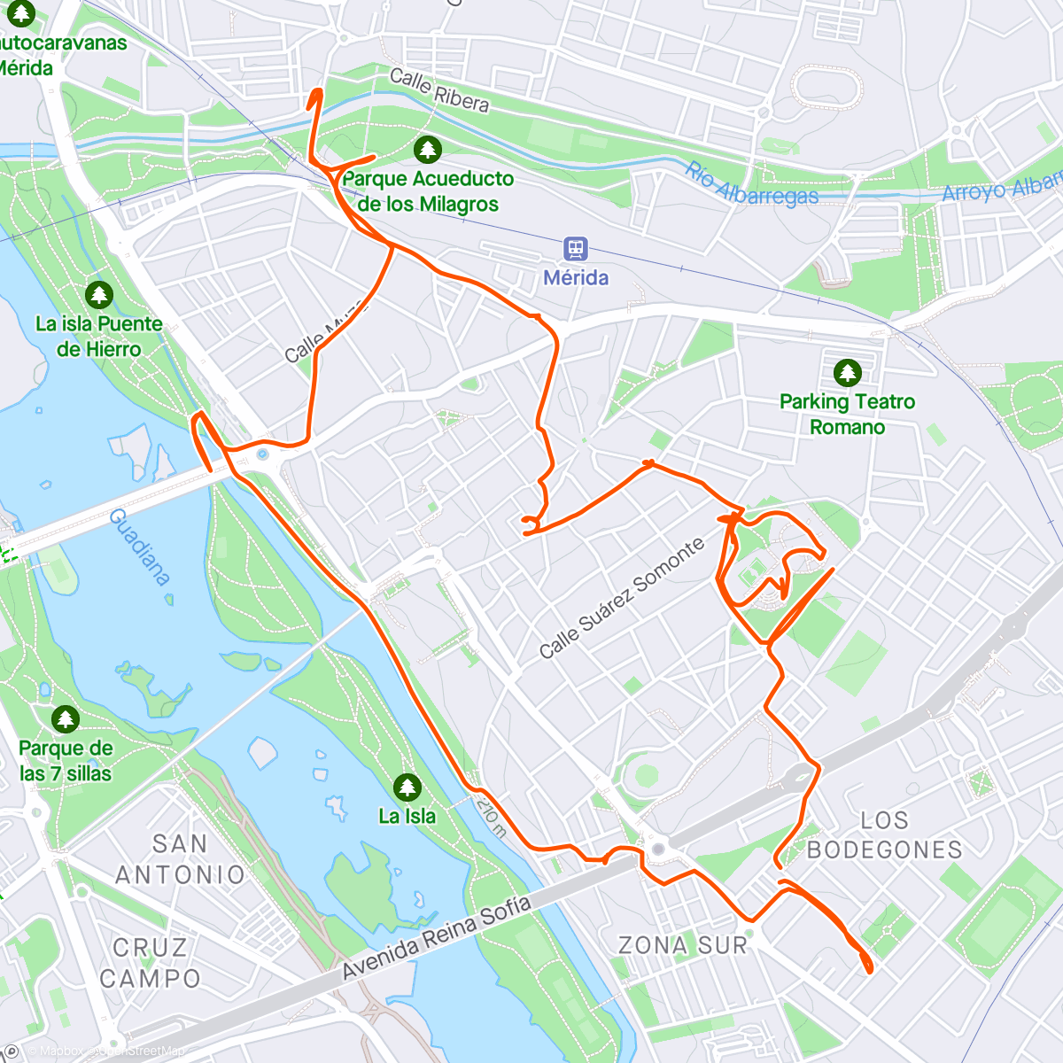 Map of the activity, 25 April 2024 🇪🇸 Mérida, Spain 🚶 Sightseeing 🏛️📸