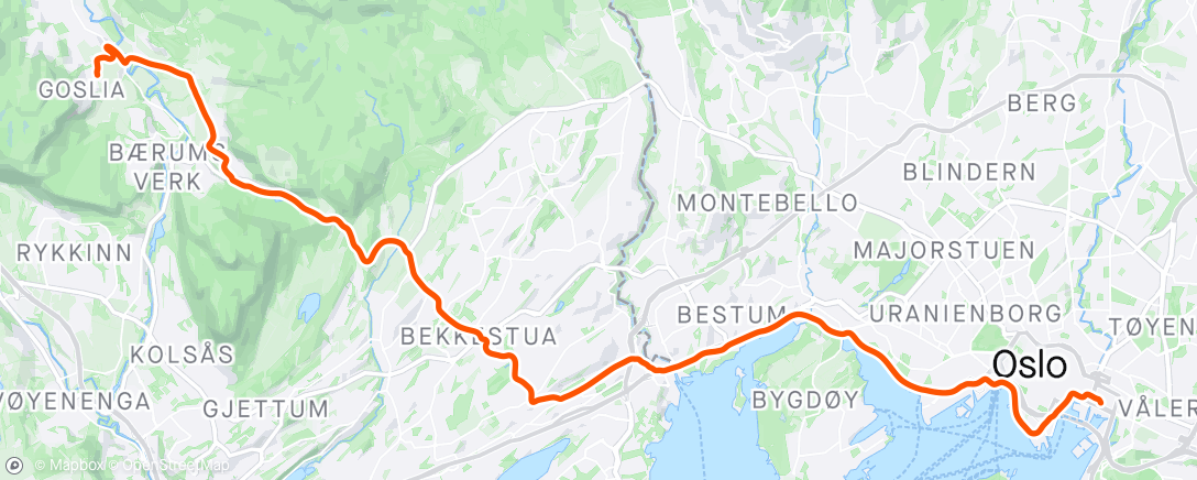 アクティビティ「Bjørvika-Lommedalen」の地図