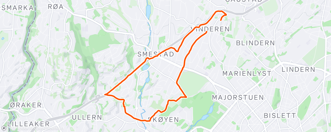 Map of the activity, Afternoon Run