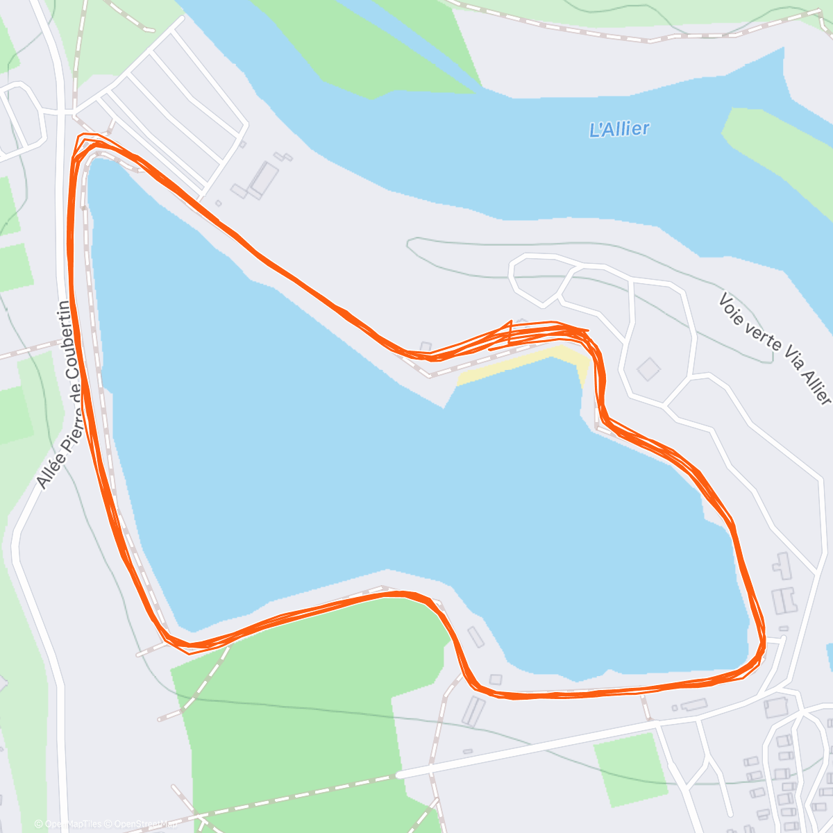 Map of the activity, Plan d'eau de Cournon - 2x1000m sur la digestion