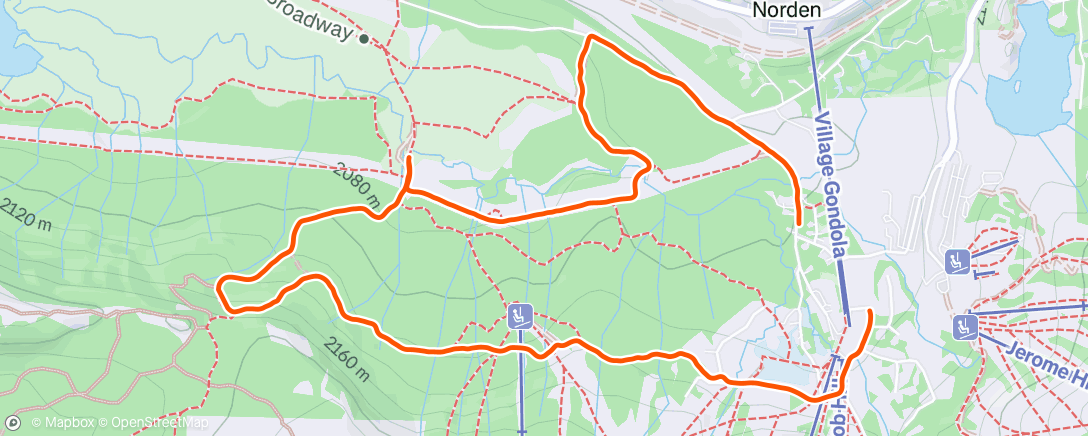 Map of the activity, Village loop pre-camp pickup