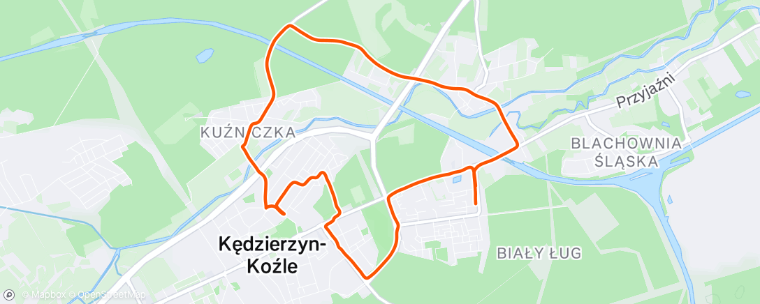 Map of the activity, Evening Run