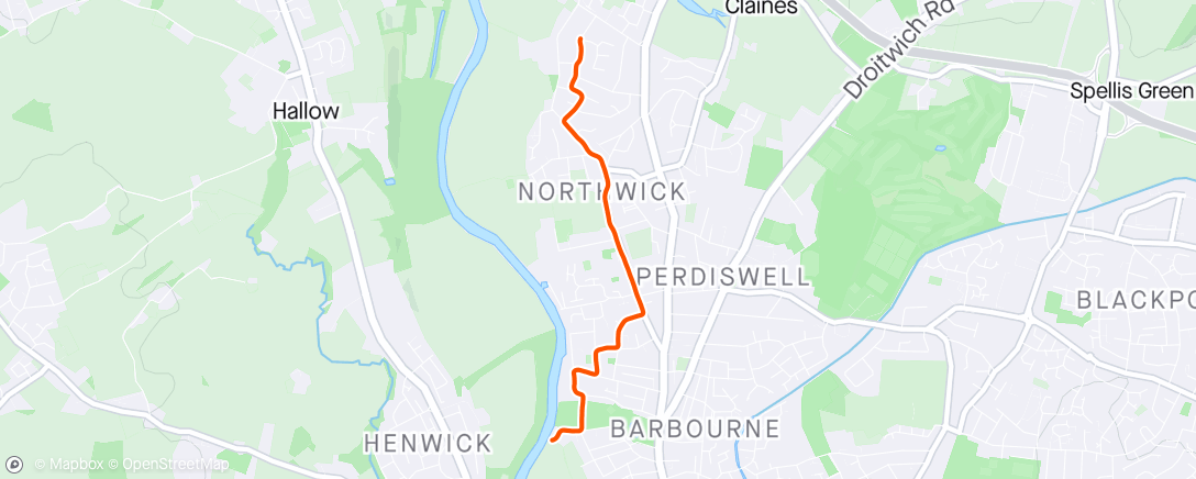 Map of the activity, Return from parkrun