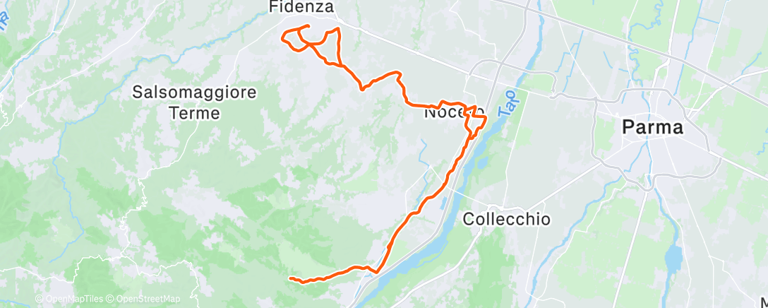Map of the activity, Pedalata dell'ora di pranzo