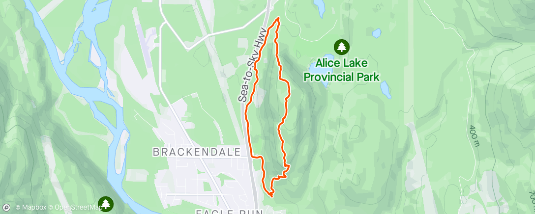 Map of the activity, Debeck's Loop with Laura