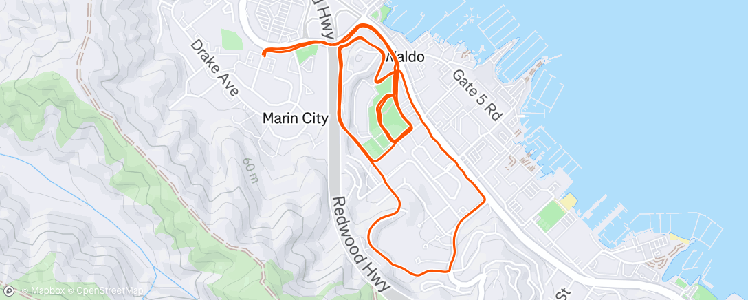 Map of the activity, Morning Run