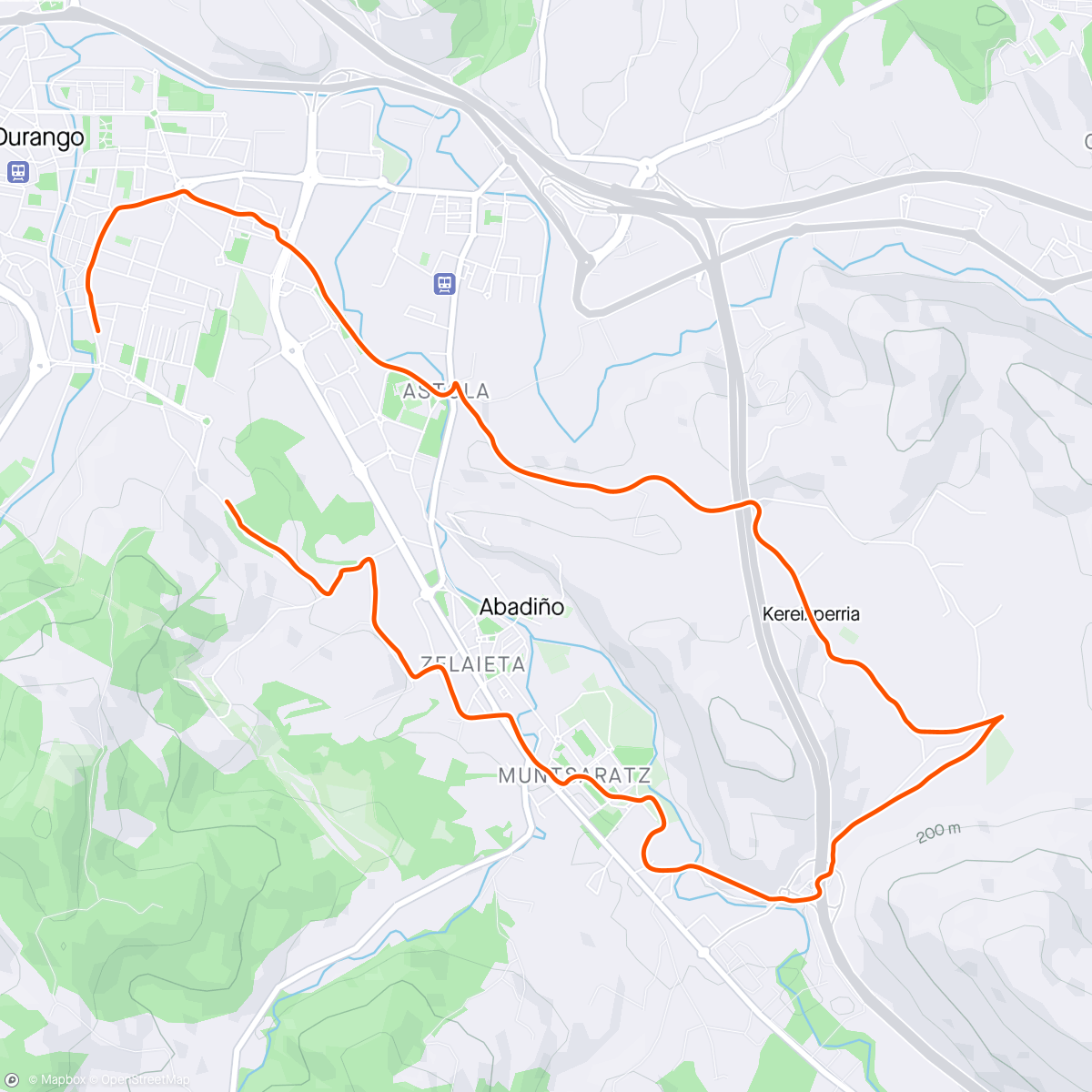 Map of the activity, Gaztelua run