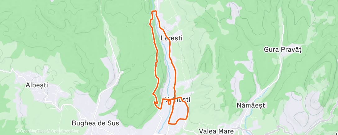 Map of the activity, Afternoon Run