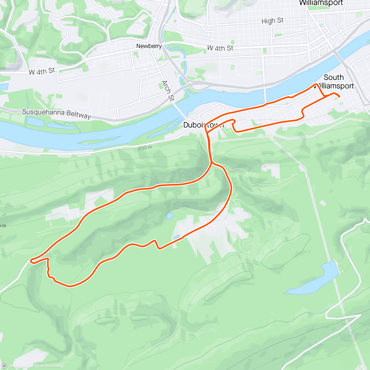 Map of the activity, Mixed Surface Water Authority Ride
