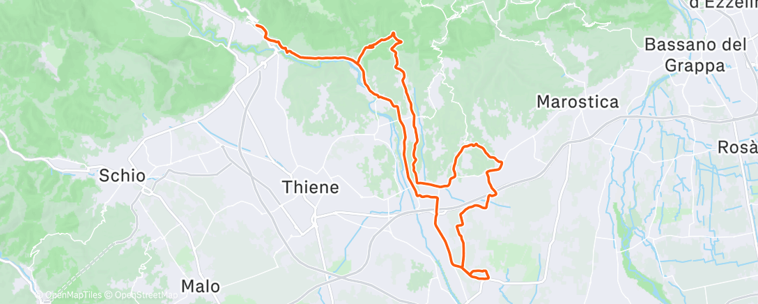Map of the activity, Pedalata dell'ora di pranzo