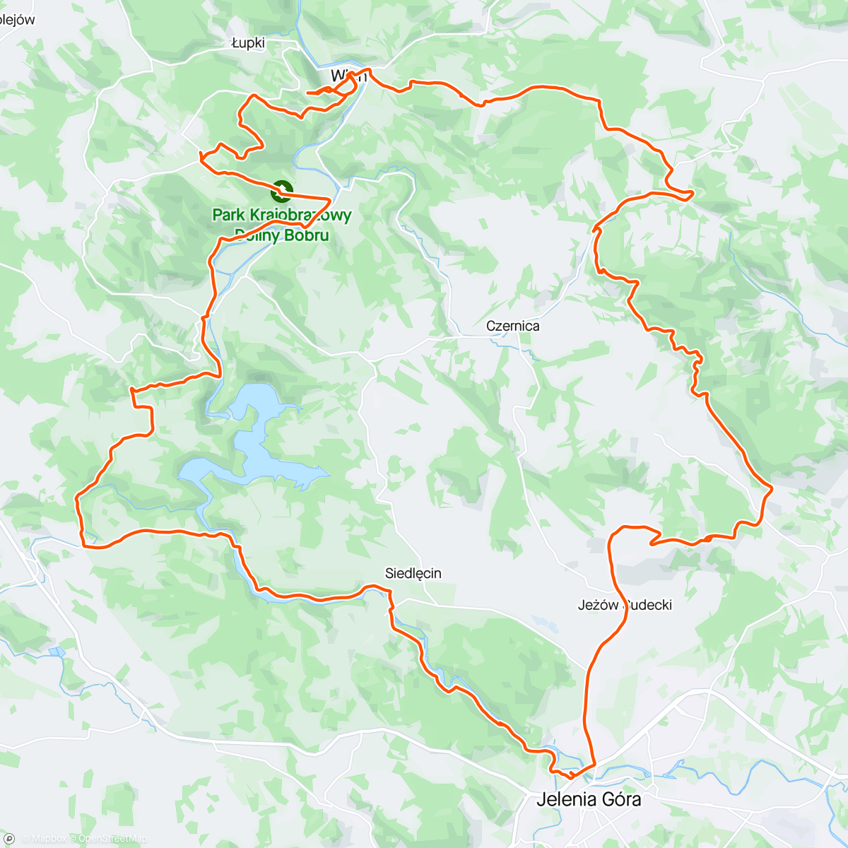 Mapa da atividade, Dolina Bobru XC trip 🍻