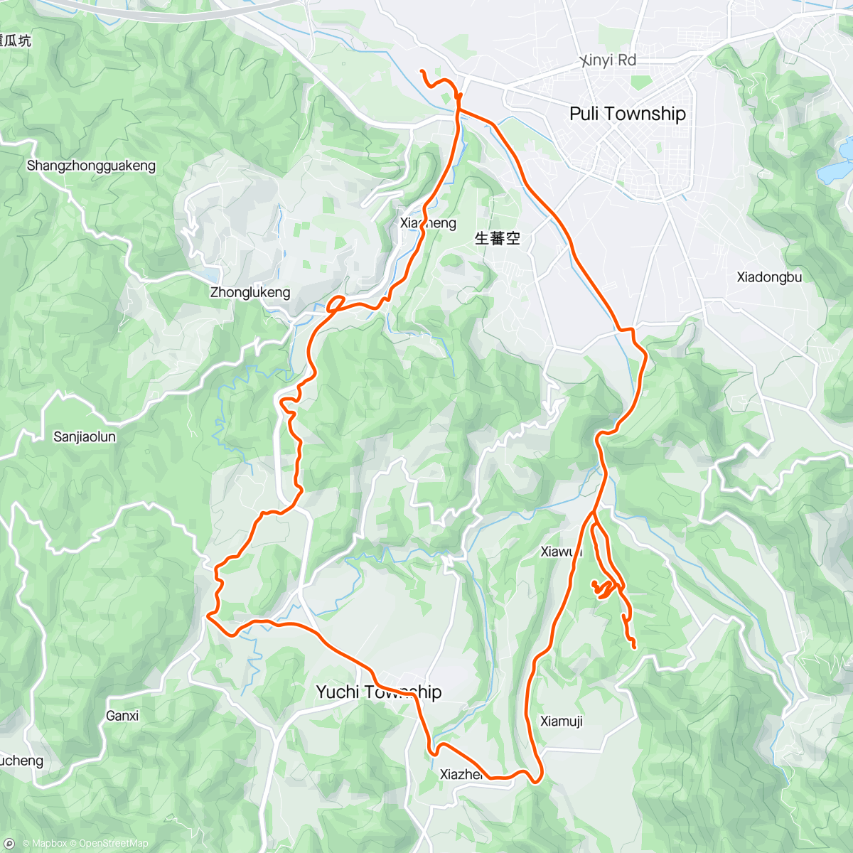 Map of the activity, I am tired, easy ride, with tough exploration