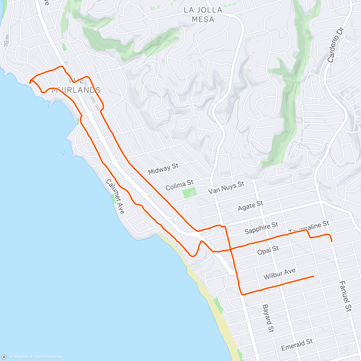 Map of the activity, Annual Christmas Light Jog