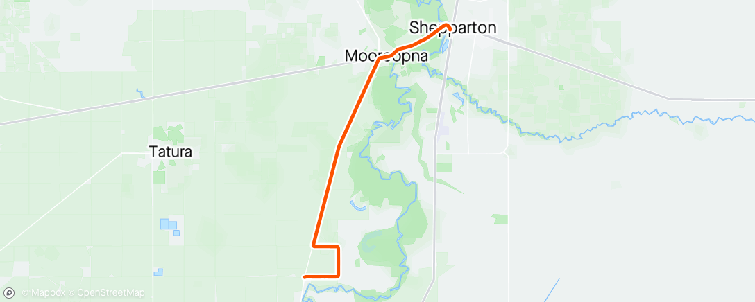 Map of the activity, Rouvy - Challenge Shepparton - Australia 20KM