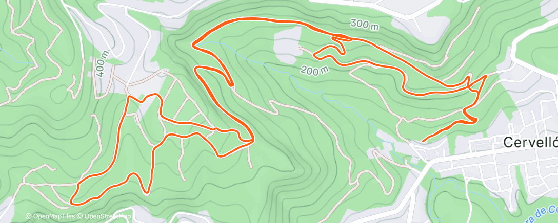 Карта физической активности (Carrera de montaña por la tarde)