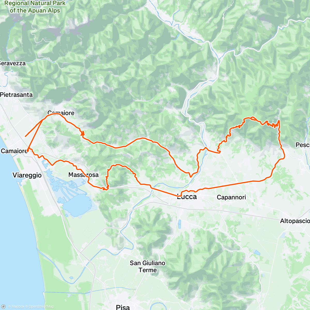 Map of the activity, Pizzorne da Matraia con MareMaretti alla sua soglia