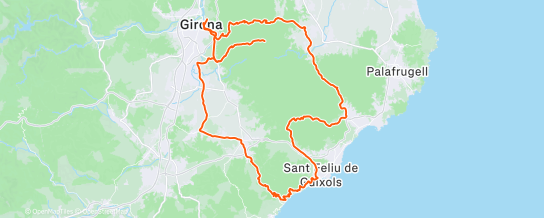 Map of the activity, Cycling