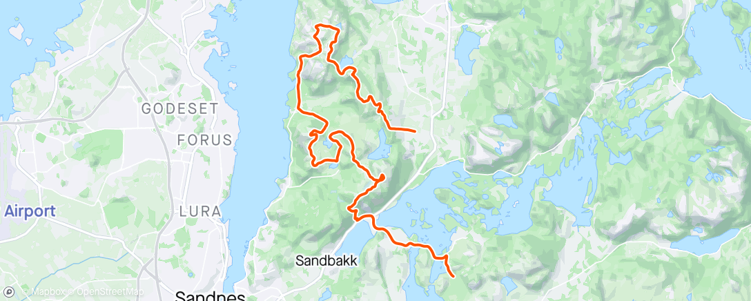 Map of the activity, Sandnes ultra trail