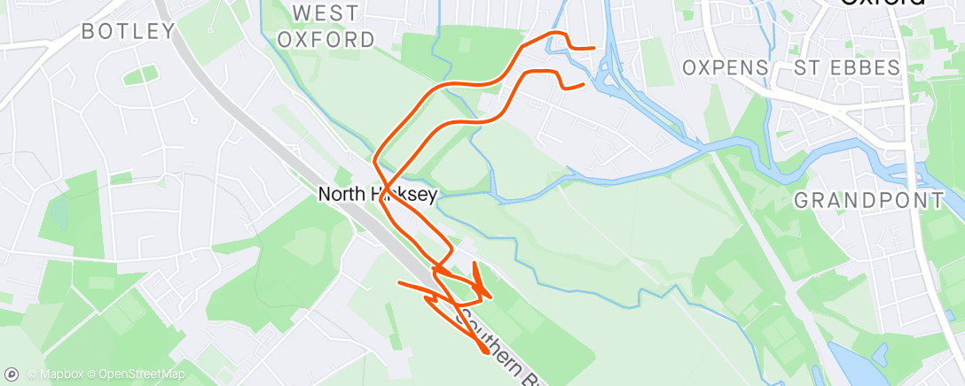 Map of the activity, 3x1k fast