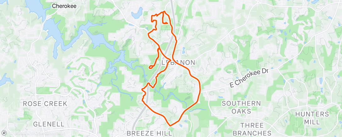Map of the activity, Morning Run