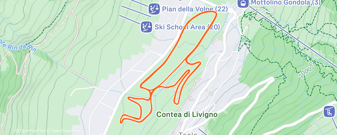 Map of the activity, Sessione di sci nordico all’ora di pranzo