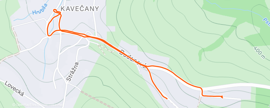 Map of the activity, Afternoon Walk