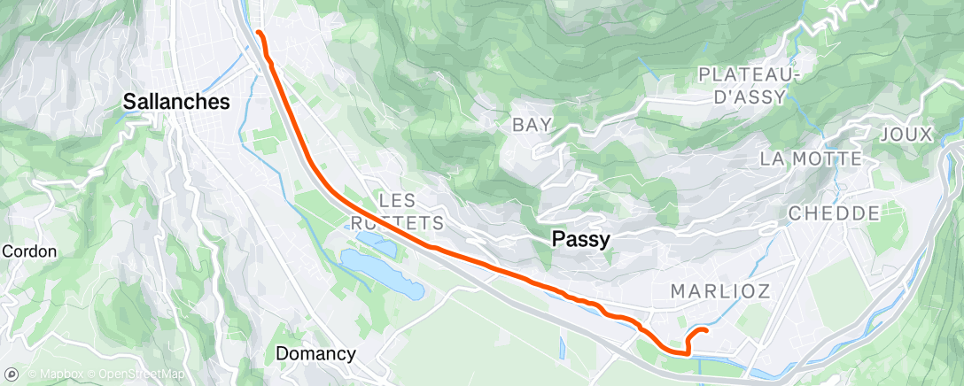 Map of the activity, Sortie VTT de nuit