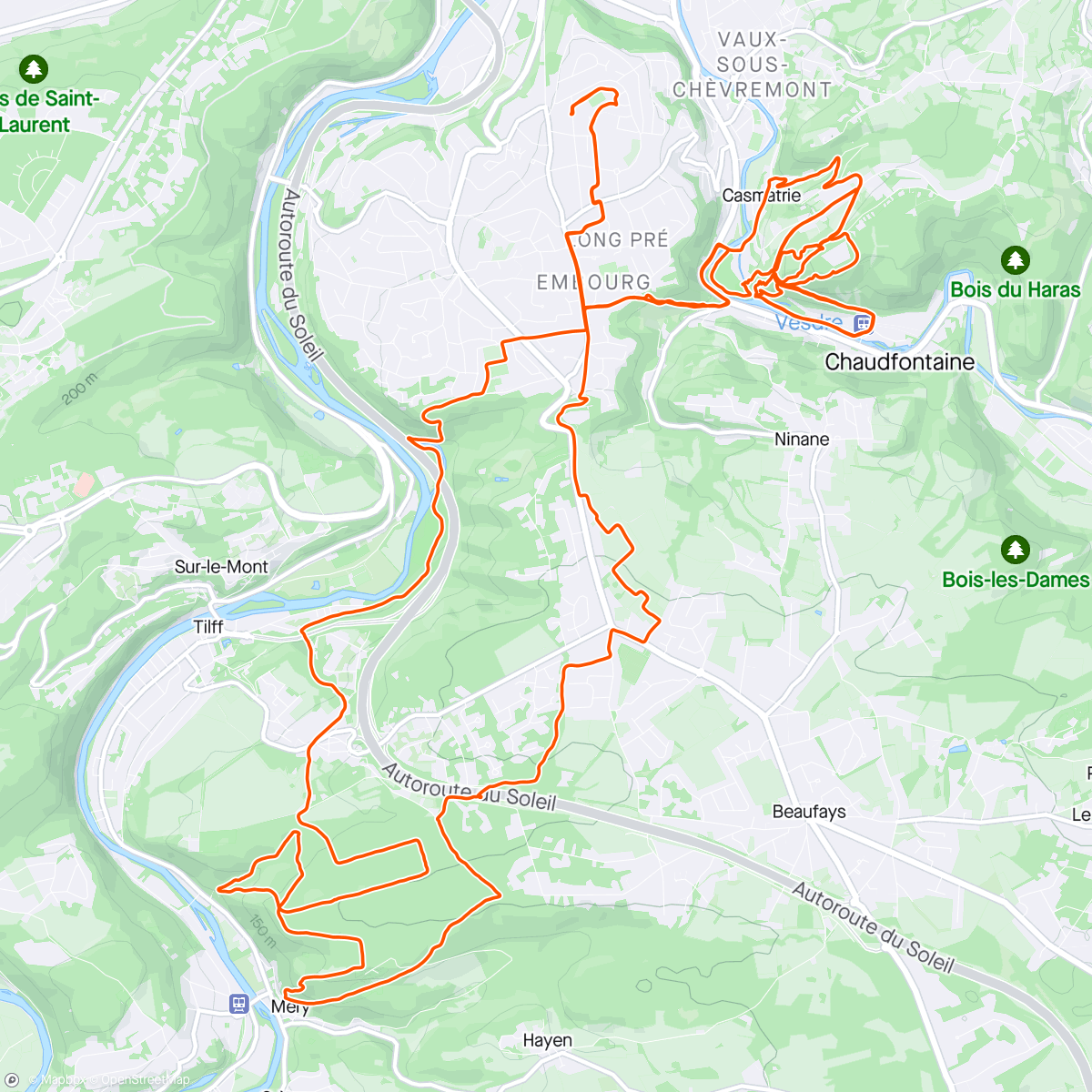 Map of the activity, Enduro Chaudfontaine 2024