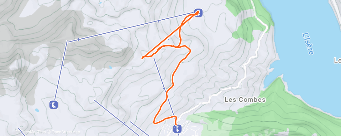 Map of the activity, Afternoon Snowboard