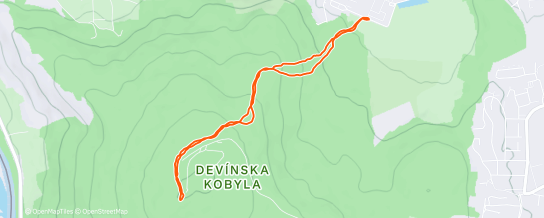 Map of the activity, Afternoon Run