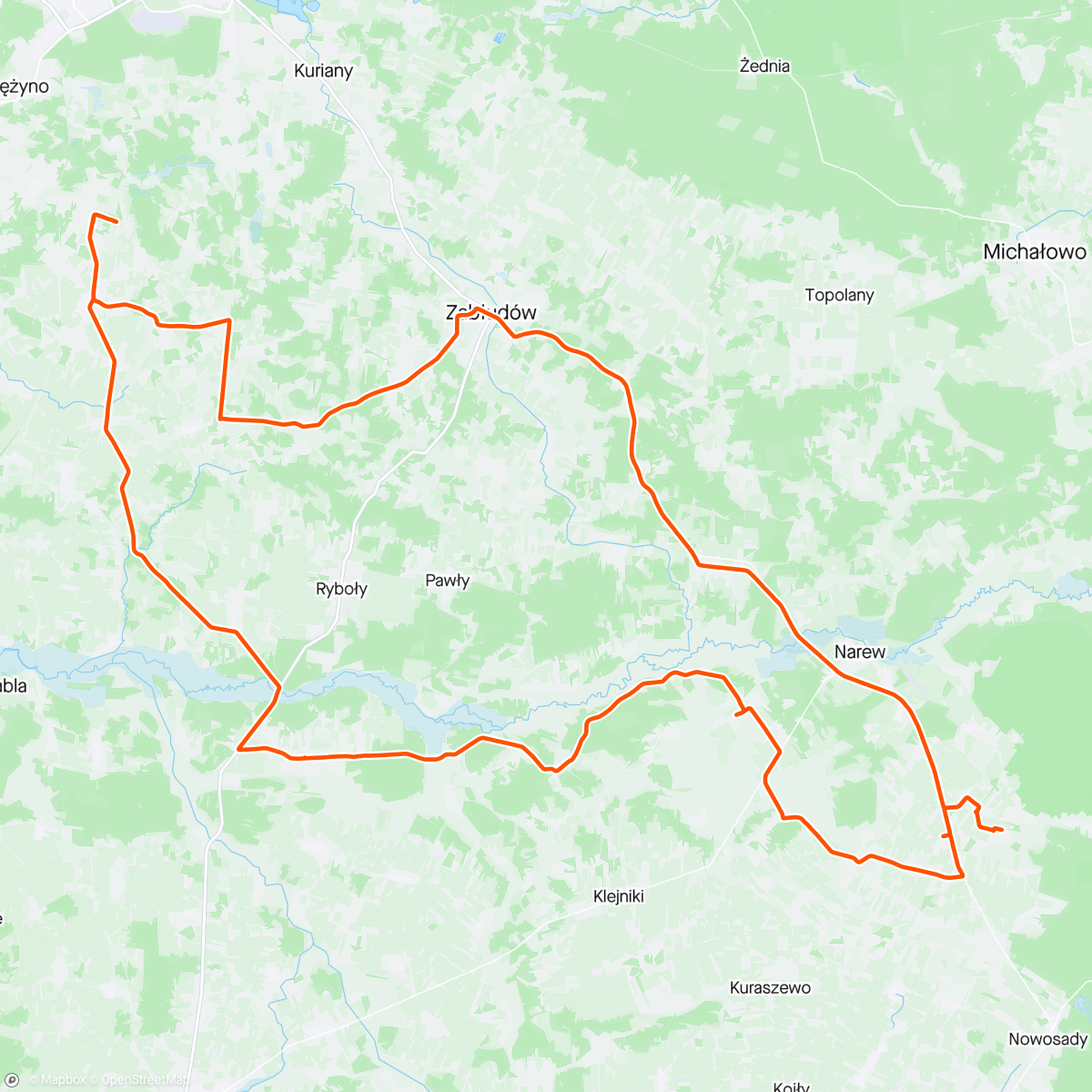 Mappa dell'attività Szosa - szutry, bruki, żubry i dąb Dunin