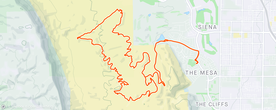 Map of the activity, Hangover Ride
