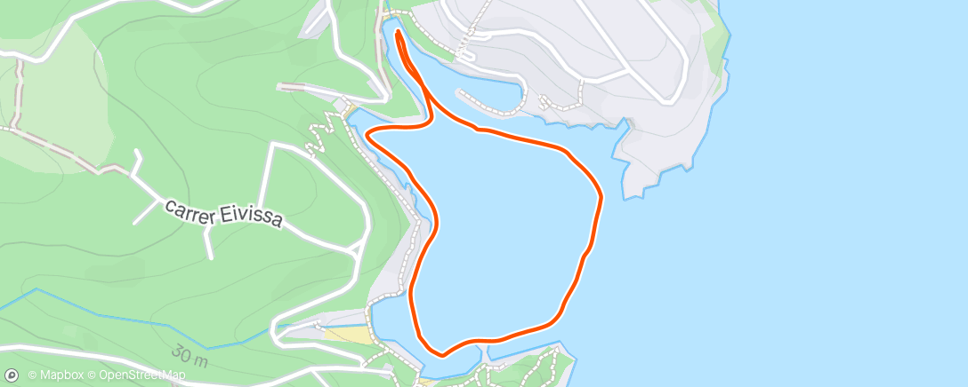 Map of the activity, December Loop Around the Block…errr…Bay 🏊‍♀️🏊‍♂️