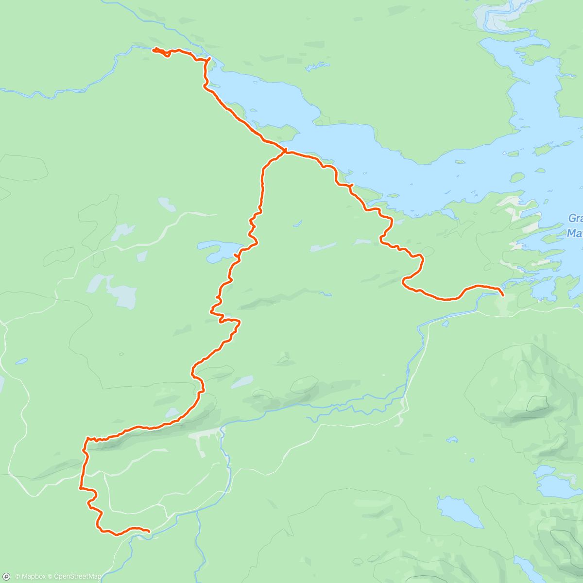Map of the activity, Bushwacking with Nigel
