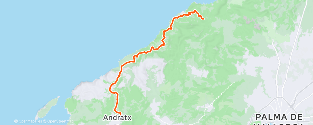 Map of the activity, BigRingVR - Serra de Tramuntana to Andratx (part 2)