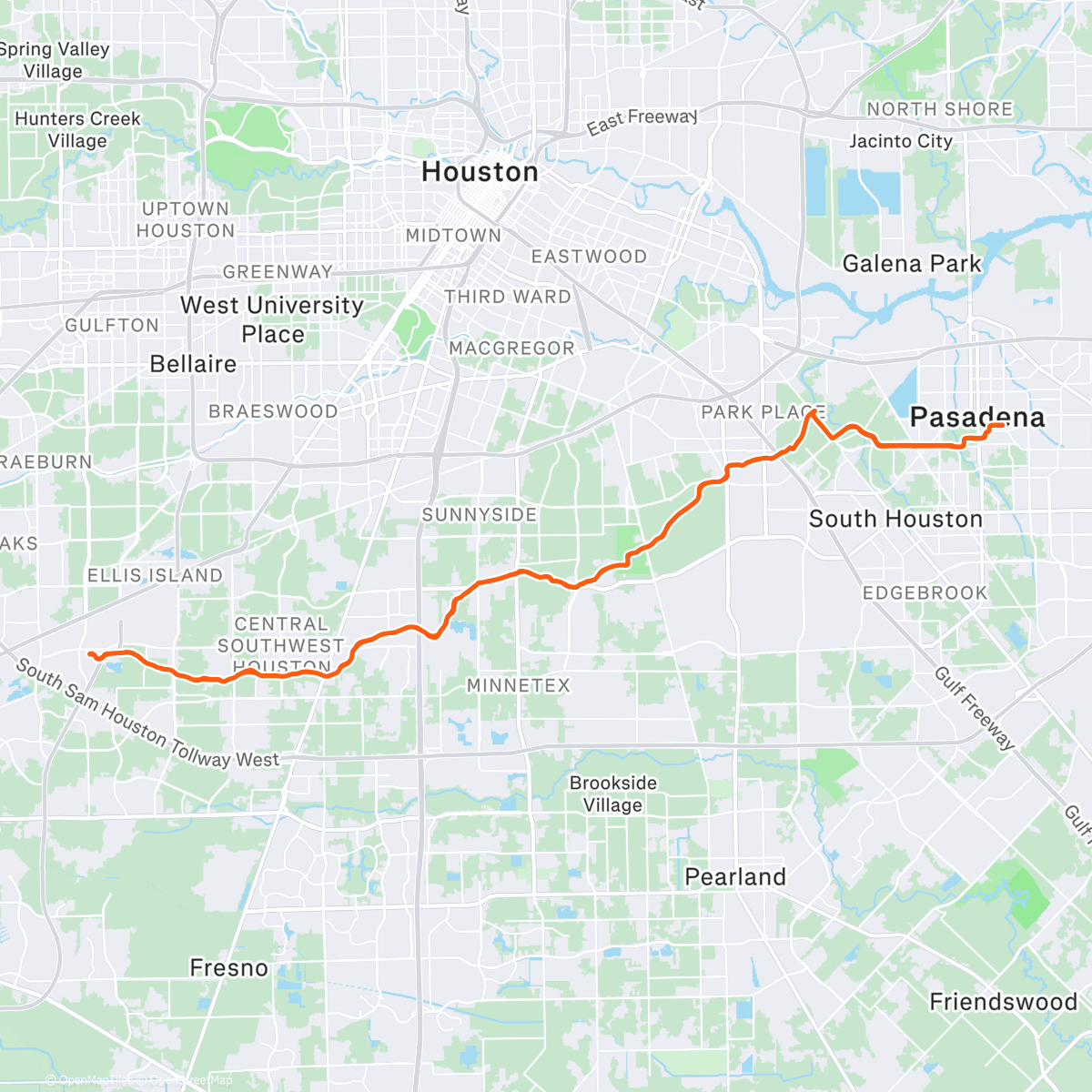 Map of the activity, Morning ride