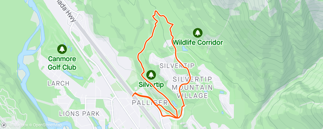 Map of the activity, Afternoon Trail Run/Jog