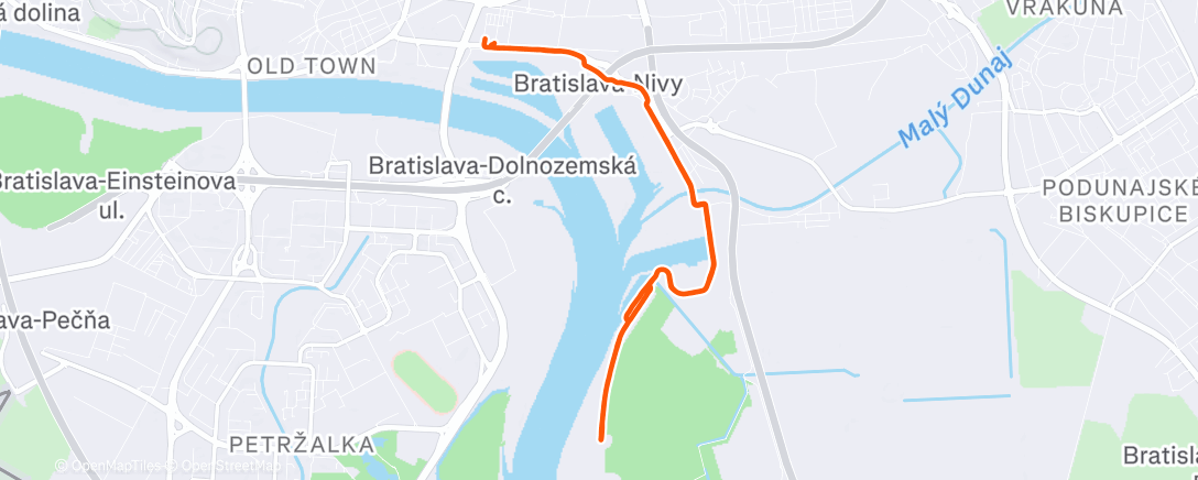 Map of the activity, Afternoon Run