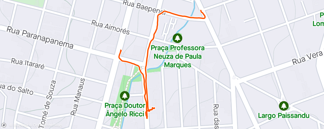 Map of the activity, Caçula